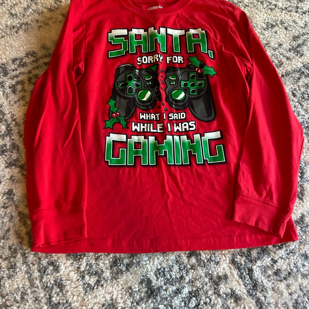 The Children's Place  Santa Red Gaming Long Sleeve Tee
